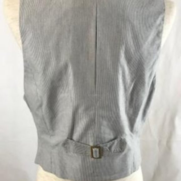 NWOT Ann Taylor Loft Striped V-neck Button Front Vest with Collar Size M - Picture 9 of 13
